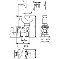 CF50V COUPLING FOOT WITH NRV CF50V