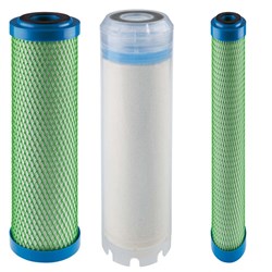 Filter Combo Trio 10" Std for Sediment, Nitrate & Chlorine Reduction 1 Micron