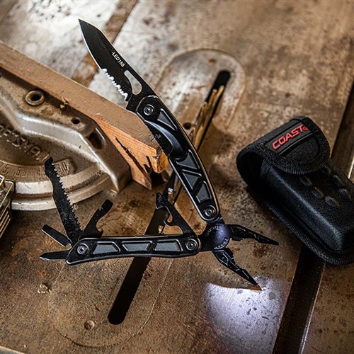 LED155 - Coast Dual Multi Tool with LED Light | 14 Tools | Pliers | Knife