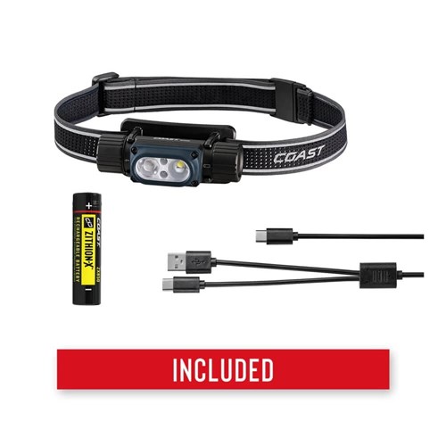 WPH30R - Coast LED Waterproof Headlamp Dual-Colour | 168m Beam | 1200 Lumen | Max 24hr
