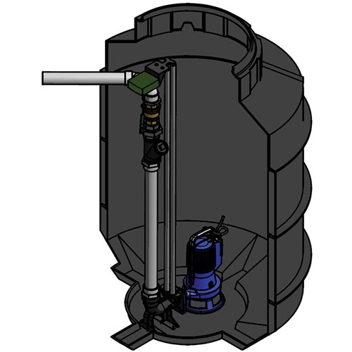 ICON 1200 SG PUMP STATION 1200L SINGLE GUIDE RAIL PUMP BIA-1200-SG-PUMP-STATION