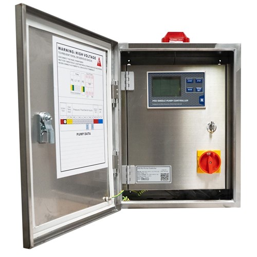BIA-NXT-SPC1-22-PRO-SS - Single Pump Control Panel 240V 0.37 - 2.2kW - Dual Door Inc Ext Isolator