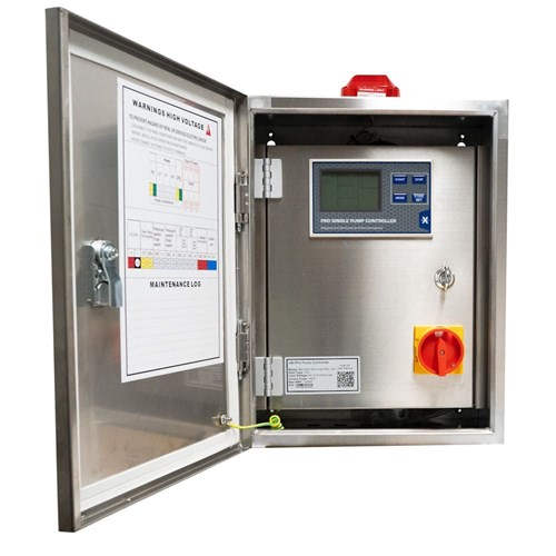 BIA-NXT-SPC3-40-PRO-SS -  Single Pump Control Panel 415V 0.75 - 4.0kW - Dual Door Inc Ext Isolator
