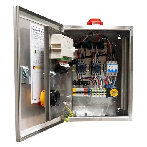 BIA-NXT-DPC3-75-PRO-SS - Dual Pump Control Panel 415V 5.5 - 7.5kW - Dual Door Inc Ext Isolator