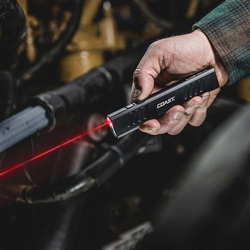 SLAYER LASER - Coast LED Pocket Torch with Fixed Beam & Red Laser | 105 Beam | 1000 Lumen | Max 47hr