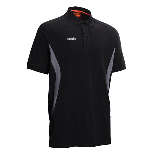 Scruffs Tech Polo Shirt Black - Medium
