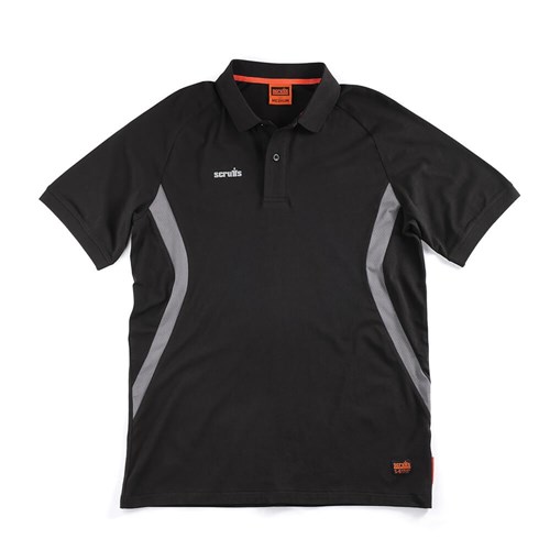 Scruffs Tech Polo Shirt Black - Large