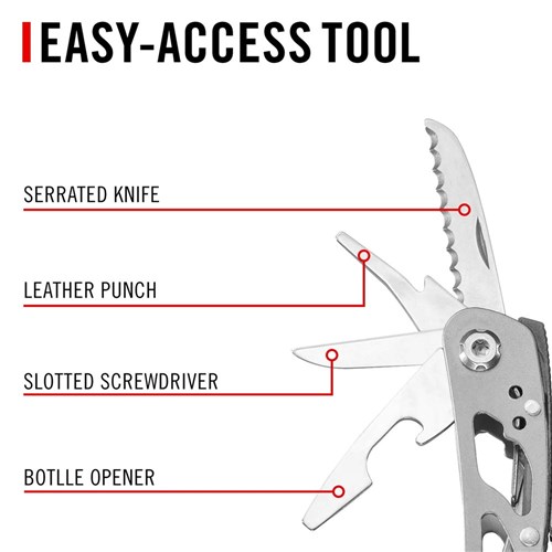 Coast CT211 Stainless Steel Multi-Tool with 11-in-1 Implements