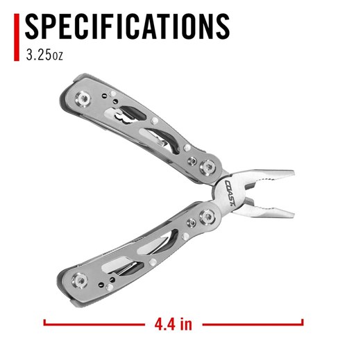 Coast CT211 Stainless Steel Multi-Tool with 11-in-1 Implements