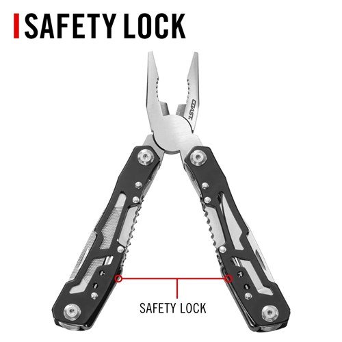 Coast CT220 Stainless Steel Multi-Tool with 11-in-1 Implements & Safety Lock Design